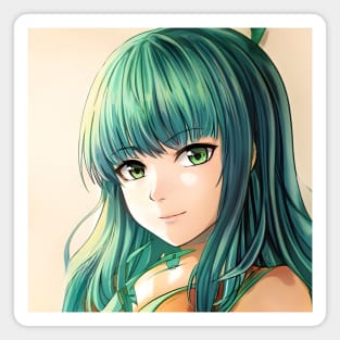 Green Hair Anime Girl Magnet